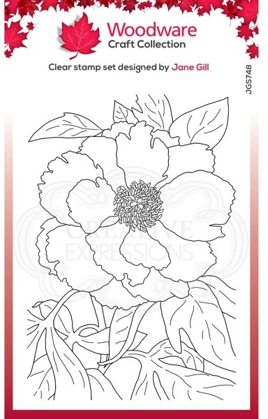 Woodware Woodware Clear Singles Peony 4 in x 6 in Stamp JGS748