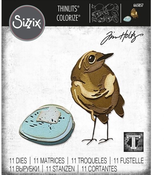 Sizzix Sizzix Thinlits Die Set 11PK - Bird & Egg, Colorize by Tim Holtz 665857