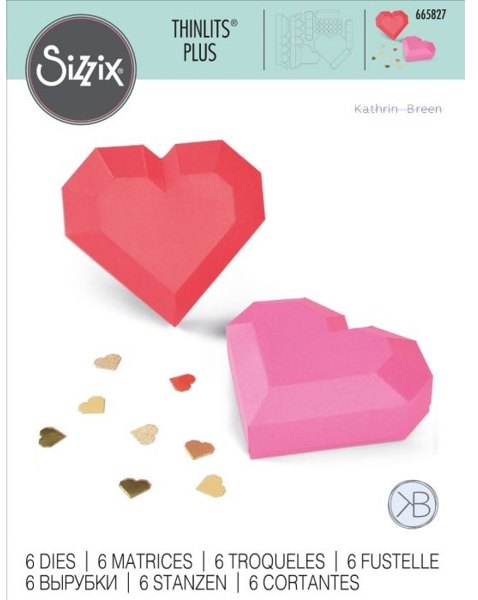 Sizzix Sizzix Thinlits Die Set 6PK - Geo Heart Box by Kath Breen 665827