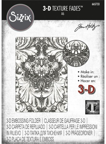 Sizzix Sizzix 3-D Texture Fades Embossing Folder - Damask by Tim Holtz 665733