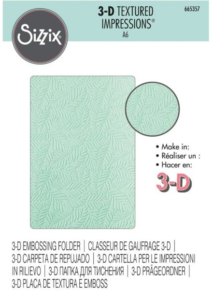 Sizzix Sizzix 3-D Textured Impressions Embossing Folder - Leaf Pattern 665357