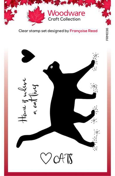 Woodware Woodware Clear Singles Cat Silhouette 3.8 in x 2.6 in Stamp