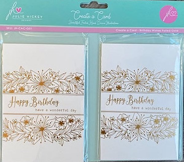 Julie Hickey Julie Hickey Designs - Create A Card Birthday Wishes Gold Cardstock