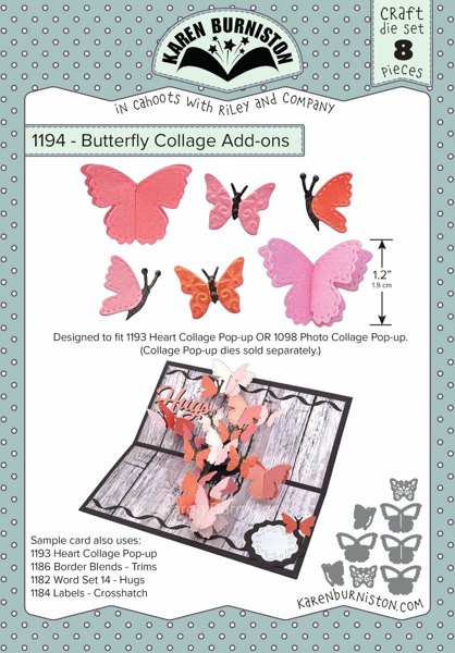 Karen Burniston Die Set – Butterfly Collage Addons 1194