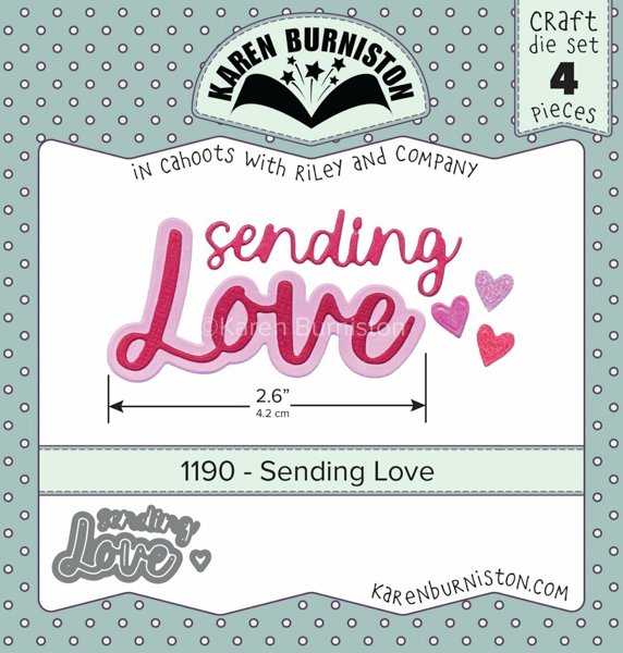Karen Burniston Die Set – Sending Love 1190
