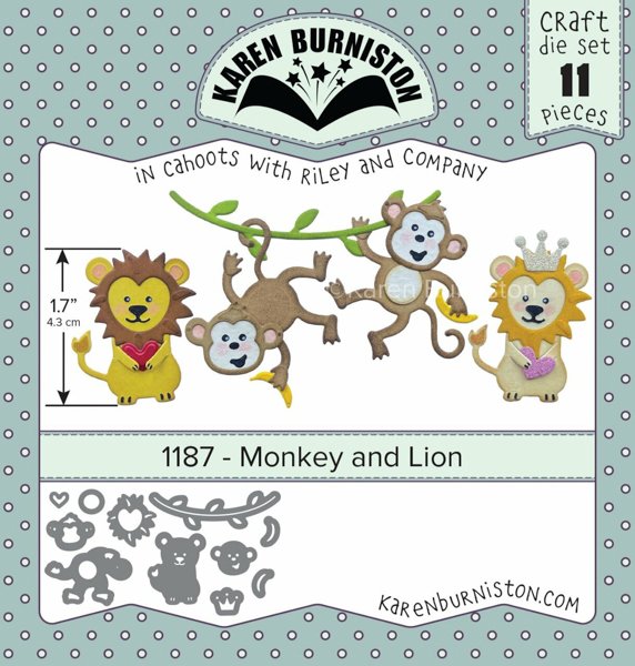 Karen Burniston Die Set – Monkey and Lion 1187