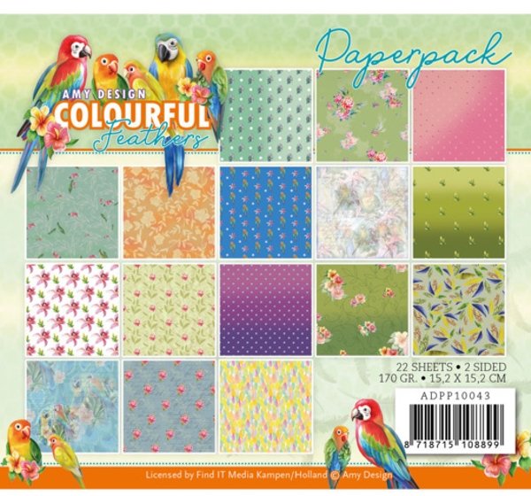 Amy Design Amy Design - Colourful Feathers - Paper Pack