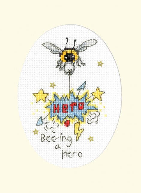 Bothy Threads Bothy Threads Bee-ing A Hero Counted Cross Stitch Greetings Card Kit XGC28