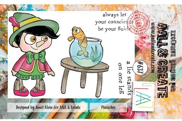 Aall & Create Aall & Create - A7 Stamp #637 - Pinocchio