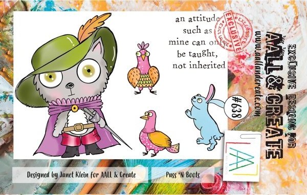 Aall & Create Aall & Create - A7 Stamp #638 - Puss 'n Boots