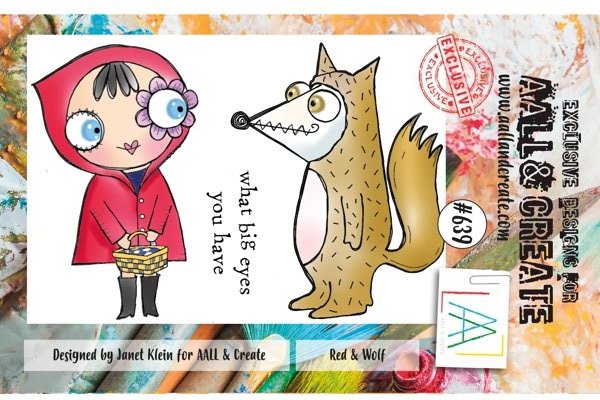 Aall & Create Aall & Create - A7 Stamp #639 - Red & Wolf