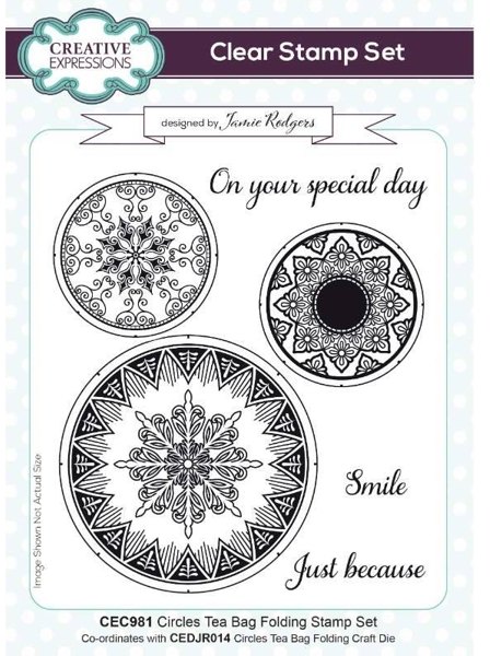 Creative Expressions Creative Expressions Jamie Rodgers Circles Tea Bag Folding 6 in x 8 in Clear Stamp Set