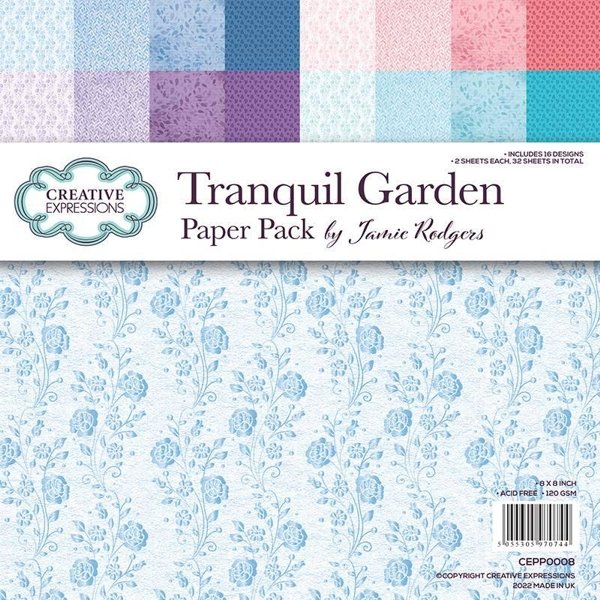 Creative Expressions Creative Expressions Jamie Rodgers Tranquil Garden 8 in x 8 in Paper Pack