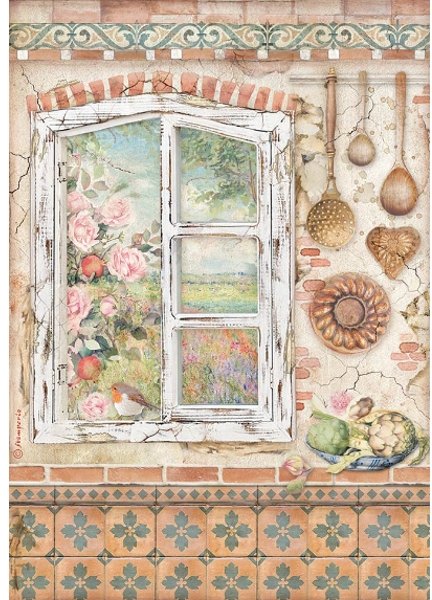 Stamperia Stamperia A4 Rice paper packed - Casa Granada window – 5 for £9.99 DFSA4656