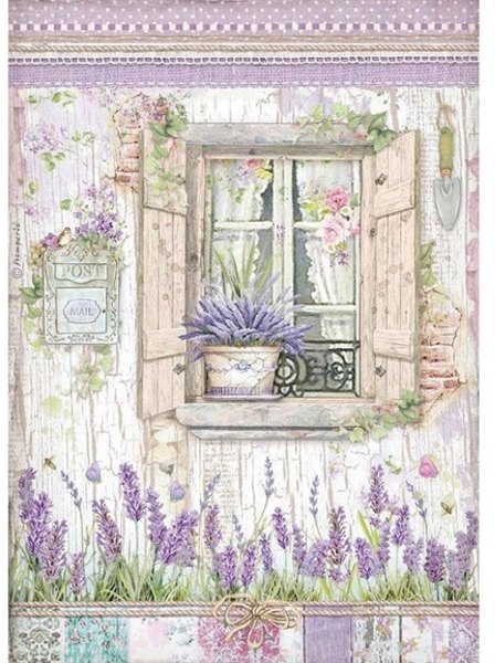 Stamperia Stamperia A4 Rice paper packed - Provence window – 5 for £9.99 DFSA4673