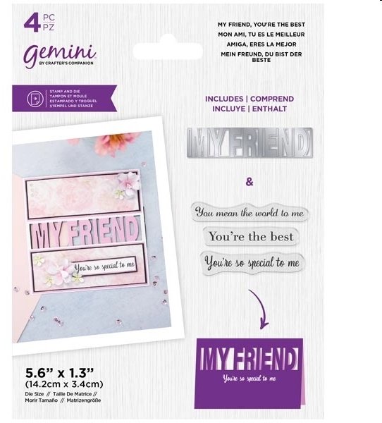Crafter's Companion Gemini - Stamp & Die -MY FRIEND You're The Best