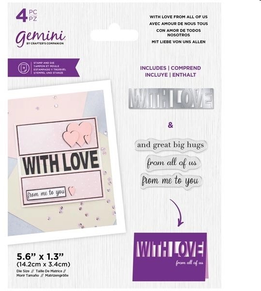 Crafter's Companion Gemini - Stamp & Die - WITH LOVE From All Of Us