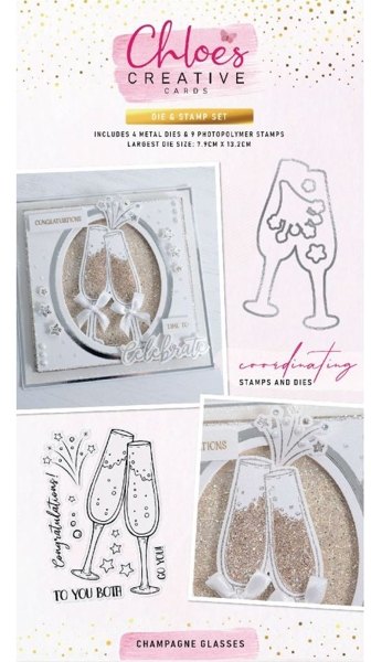 Stamps by Chloe Chloes Creative Cards Die & Stamp Set - Champagne Glasses