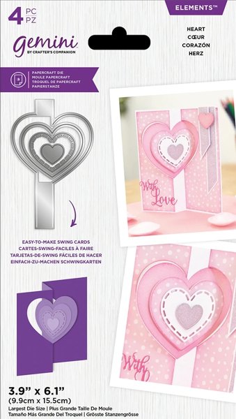 Crafter's Companion Gemini - Metal Die - Elements - Swing Card - Heart