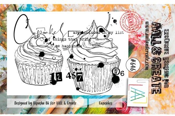 Aall & Create Aall & Create - A7 Stamp #646 - Cupcakes