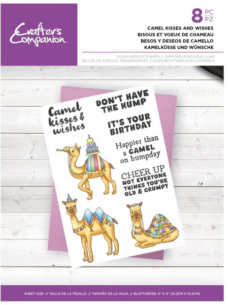 Crafter's Companion Crafter's Companion  – Clear Acrylic Stamp – Camel kisses and wishes