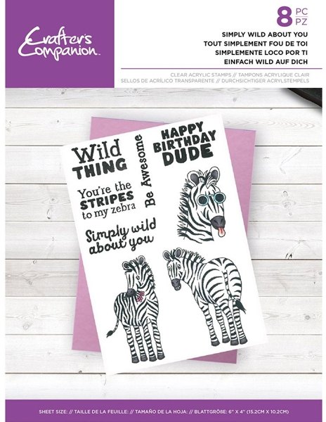 Crafter's Companion Crafter's Companion – Clear Acrylic Stamp – Simply wild about you