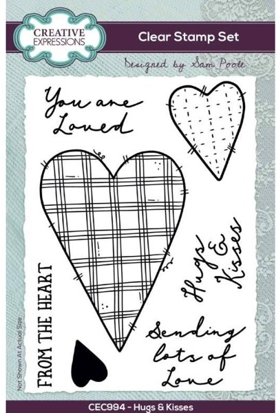 Creative Expressions Creative Expressions Sam Poole Hugs & Kisses 6 in x 4 in Clear Stamp Set