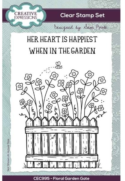 Creative Expressions Creative Expressions Sam Poole Floral Garden Gate 6 in x 4 in Clear Stamp Set