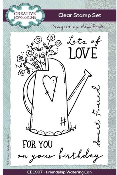 Creative Expressions Creative Expressions Sam Poole Friendship Watering Can 6 in x 4 in Clear Stamp Set