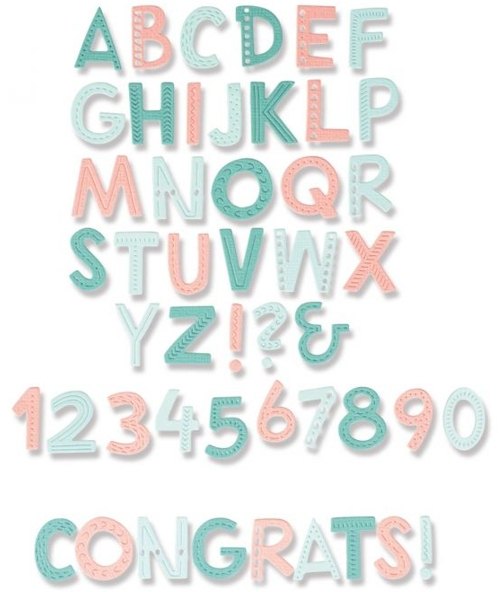 Sizzix Sizzix Thinlits Die - Marked Alphabet by Olivia Rose 665893