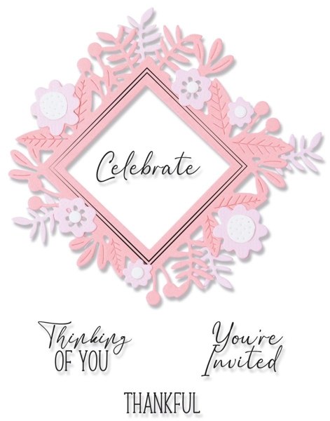 Sizzix Sizzix Framelits Die with Stamp - Floral Celebration by Olivia Rose 665655