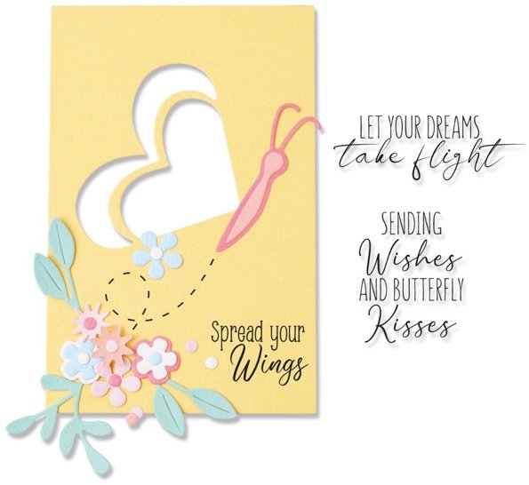 Sizzix Sizzix Framelits Die with Stamp - Butterfly Wishes by Olivia Rose 665654