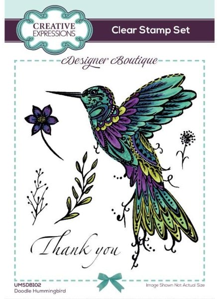 Creative Expressions Creative Expressions Designer Boutique Doodle Hummingbird 6 in x 4 in Clear Stamp Set