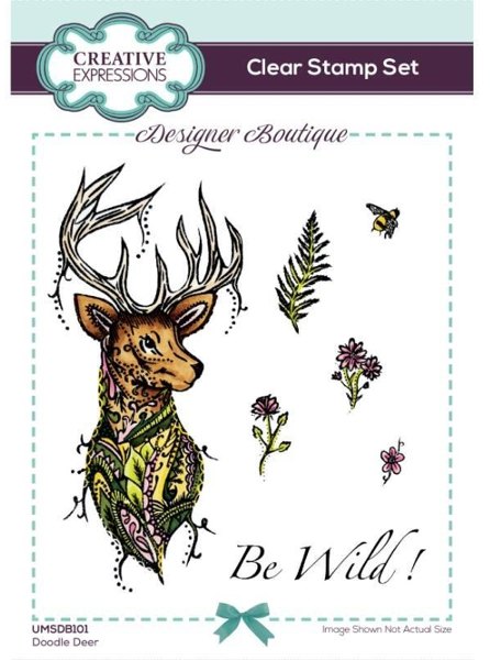 Creative Expressions Creative Expressions Designer Boutique Doodle Deer 6 in x 4 in Clear Stamp Set