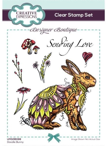 Creative Expressions Creative Expressions Designer Boutique Doodle Bunny 6 in x 4 in Clear Stamp Set