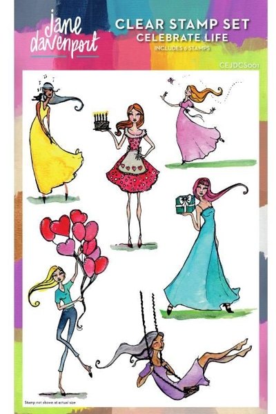 Creative Expressions Creative Expressions Jane Davenport Celebrate Life 6 in x 8 in Clear Stamp Set