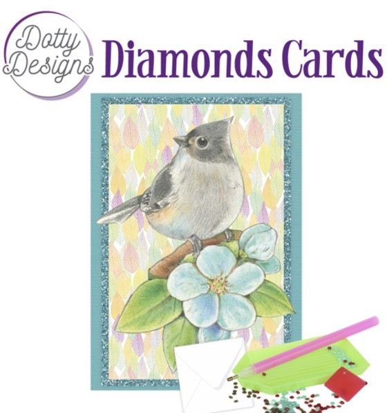 Find It Media Dotty Designs Diamond Cards - Bird on branch DDDC1084