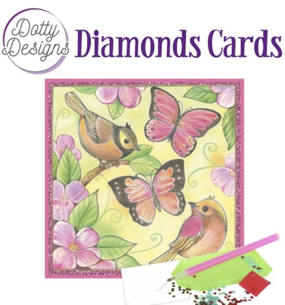 Find It Media Dotty Designs Diamond Cards - Pink Butterflies DDDC1083