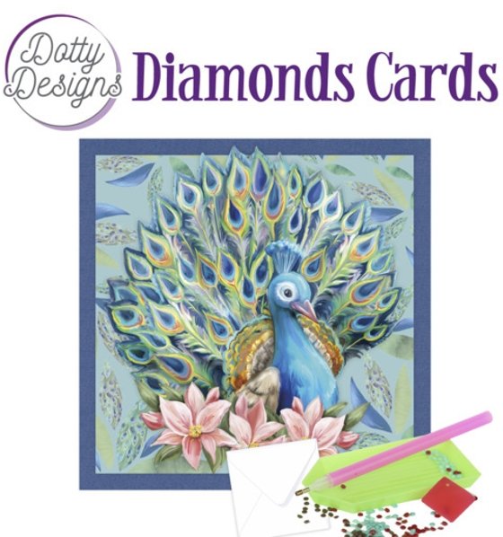 Find It Media Dotty Designs Diamond Cards - Peacock DDDC1085