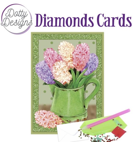 Find It Media Dotty Designs Diamond Cards - Hyacinths in watering can DDDC1088