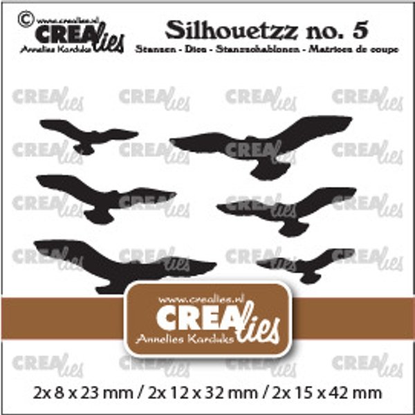 Crealies Crealies Silhouetzz Dies No. 5, 6 Flying Birds CLSH05