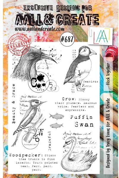Aall & Create Aall & Create - A5 Stamp #687 - Flock Together