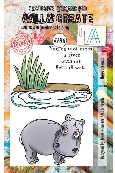 Aall & Create Aall & Create - A7 Stamp #696 - Hippopotamus