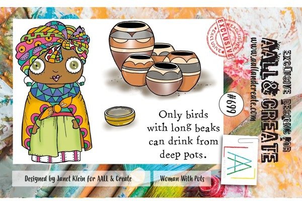 Aall & Create Aall & Create - A7 Stamp #699 - Woman with Pots