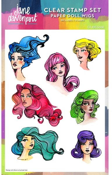 Creative Expressions Creative Expressions Jane Davenport Paper Doll Wigs 6 in x 8 in Clear Stamp Set