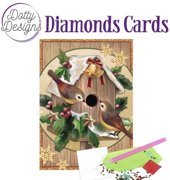 Find It Media Dotty Designs Diamond Cards - Christmas Birdhouse DDDC1042