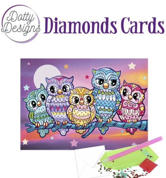 Find It Media Dotty Designs Diamond Cards - Kitschy Owls DDDC1026