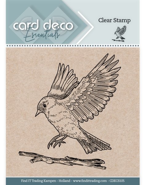 Find It Media Card Deco Essentials Clear Stamps - Flying Bird