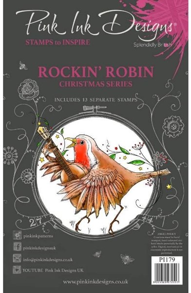 Creative Expressions Pink Ink Designs Rockin Robin 6 in x 8 in Clear Stamp Set