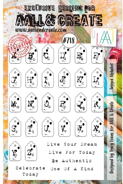Aall & Create Aall & Create - A5 Stamp #718 - Tagged Alphabet